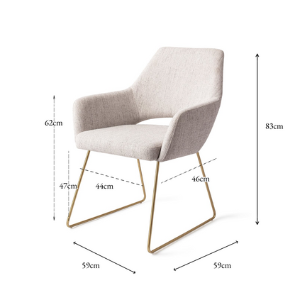 Yanai Dining Chair Pigeon Slide Gold