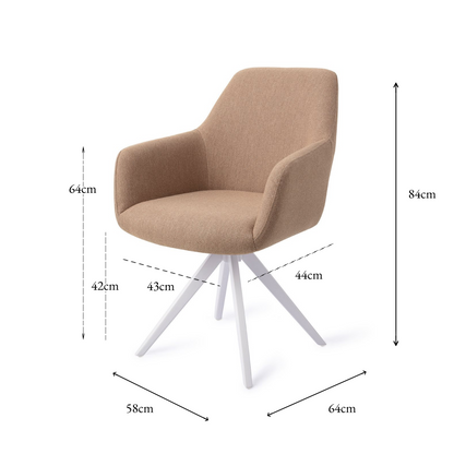 Hiroo Dining Chair Whisper Wheat Turn White