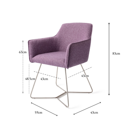 Hofu Dining Chair Violet Daisy Beehive Steel