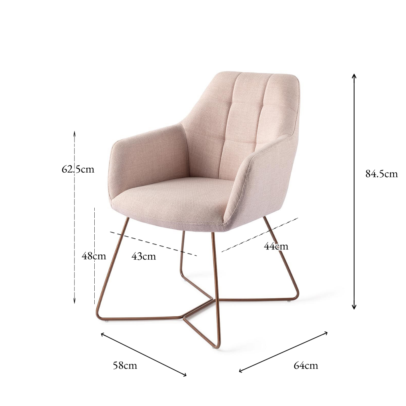 Noto Dining Chair Petal Pink Beehive Rose