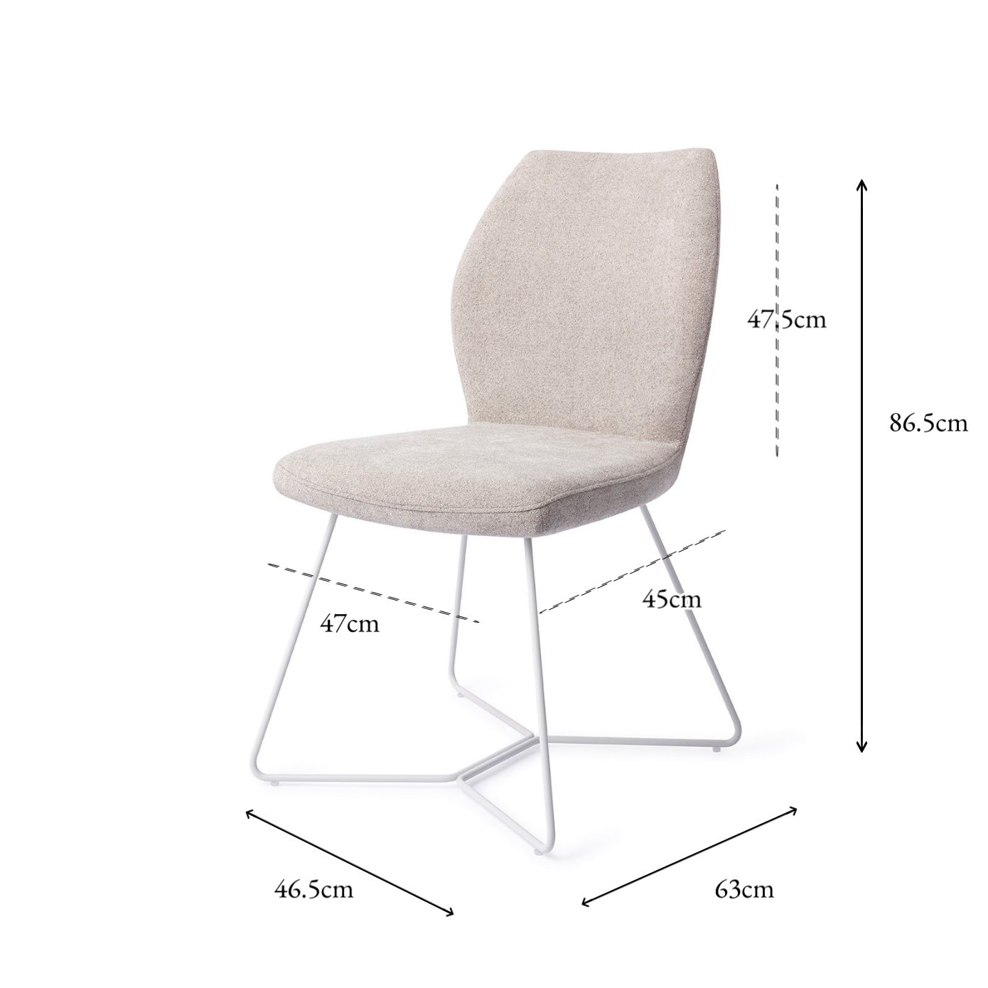 Ikata Dining Chair Pretty Plaster Beehive White