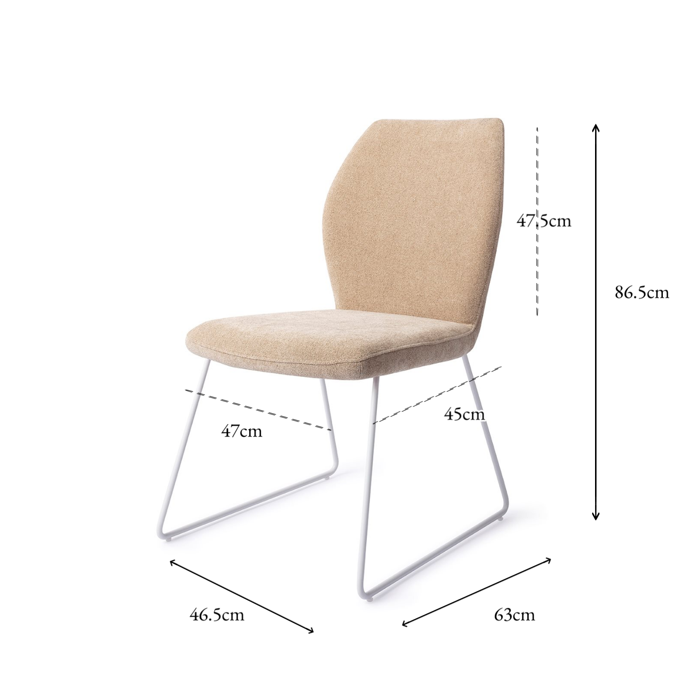 Ikata Dining Chair Funky Fudge Slide White