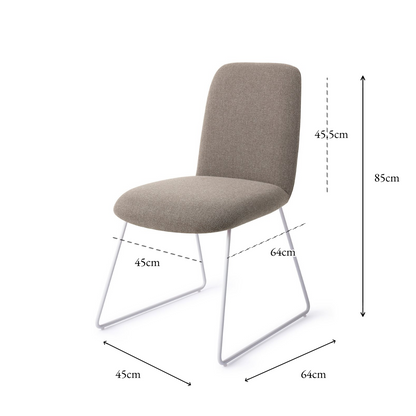 Taiwa Dining Chair Foggy Fusion Slide White