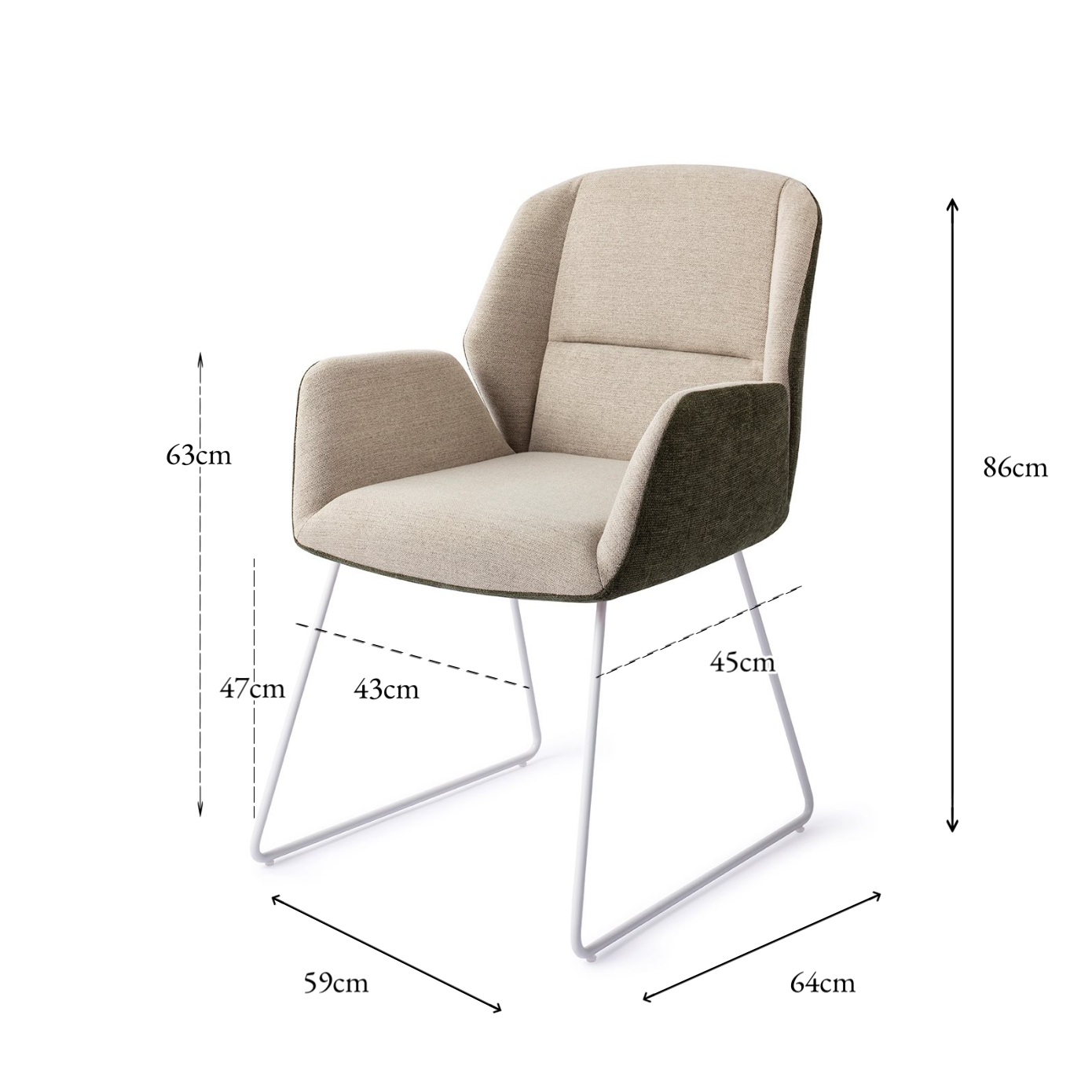 Myoko Dining Chair Popeye Slide White