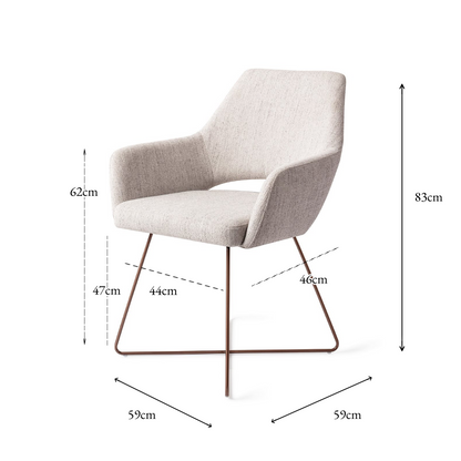 Yanai Dining Chair Pigeon Cross Rose