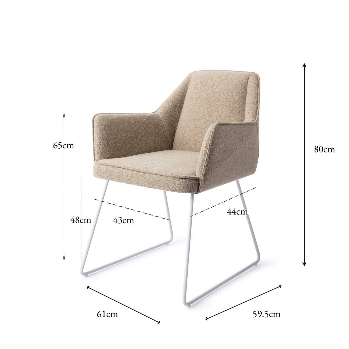 Tome Dining Chair Great Greige Slide White