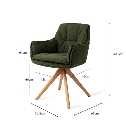 Akune Dining Chair Evergreen Revolve Natural (Wood)