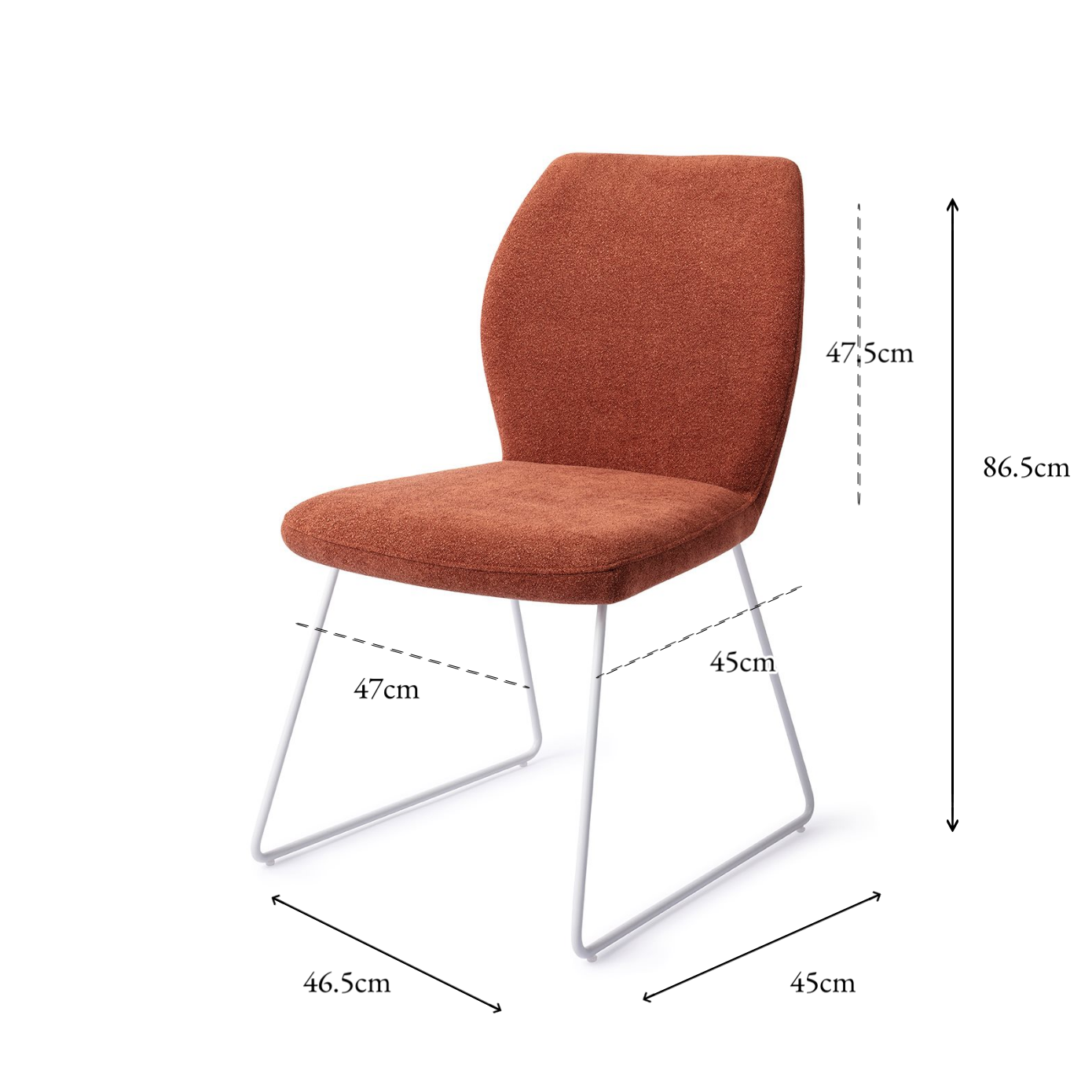 Ikata Dining Chair Cosy Copper Slide White