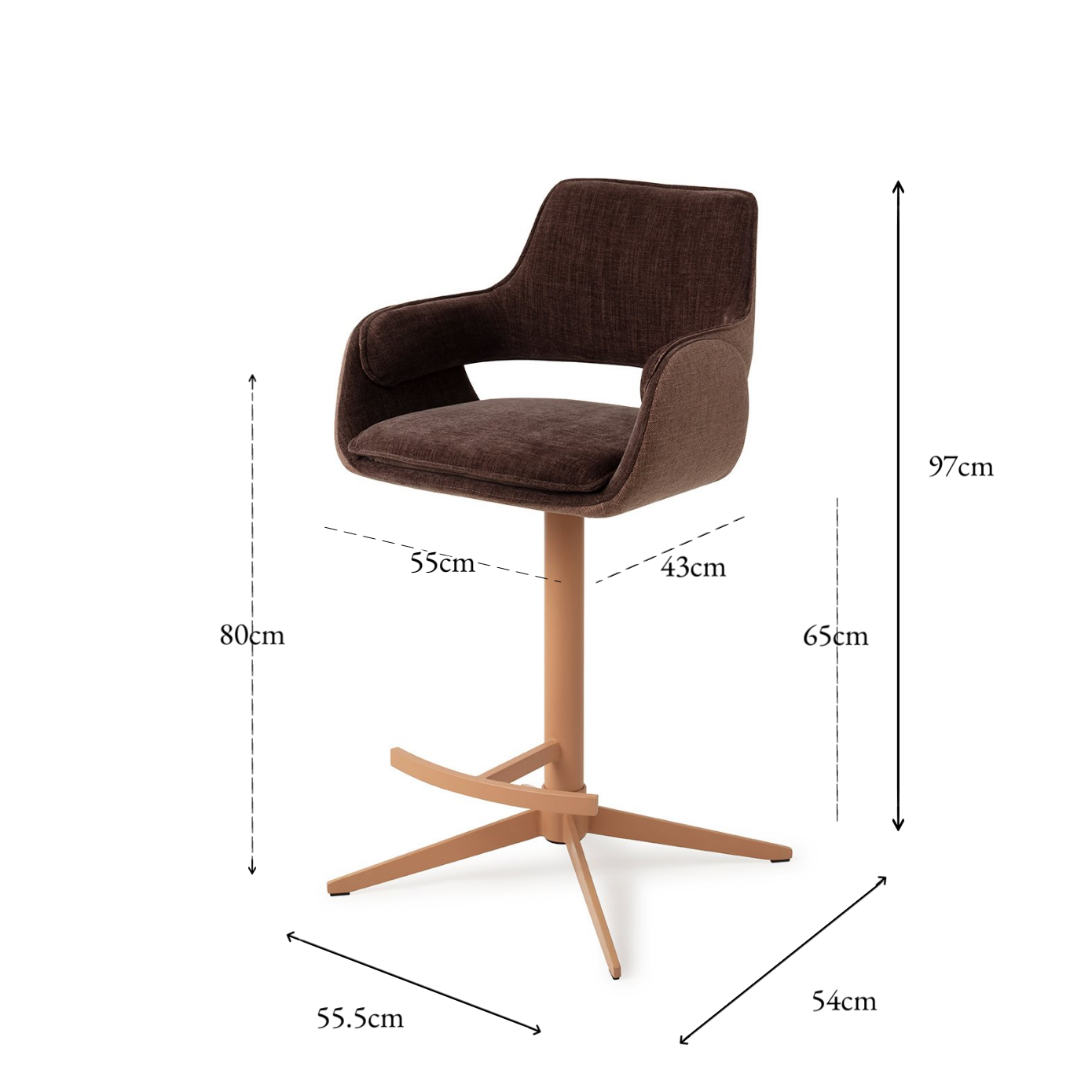 Oketo Bar Chair Chestnut Chase Counter