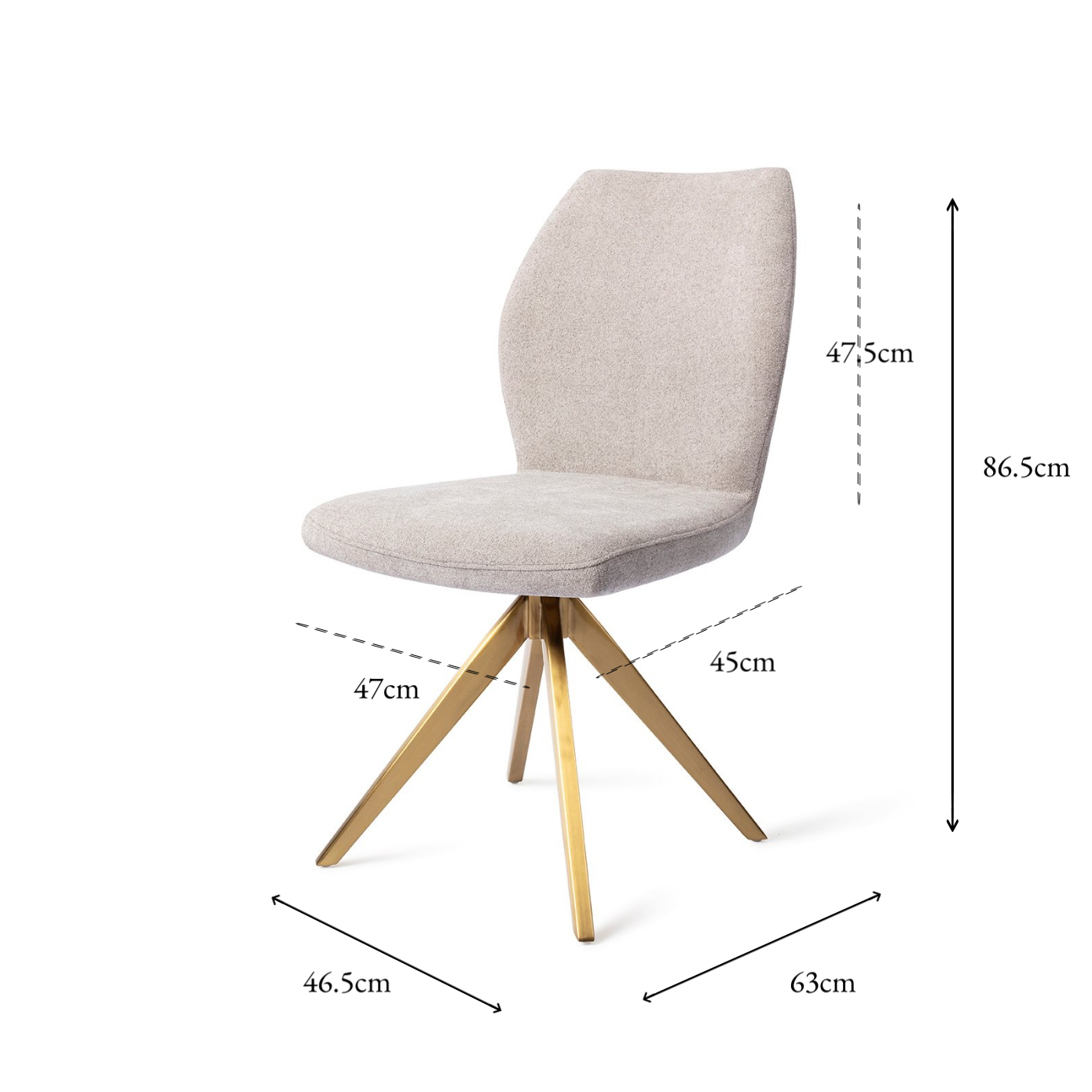 Ikata Dining Chair Pretty Plaster Turn Gold