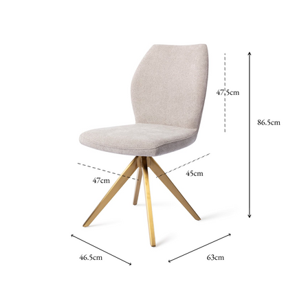 Ikata Dining Chair Pretty Plaster Turn Gold