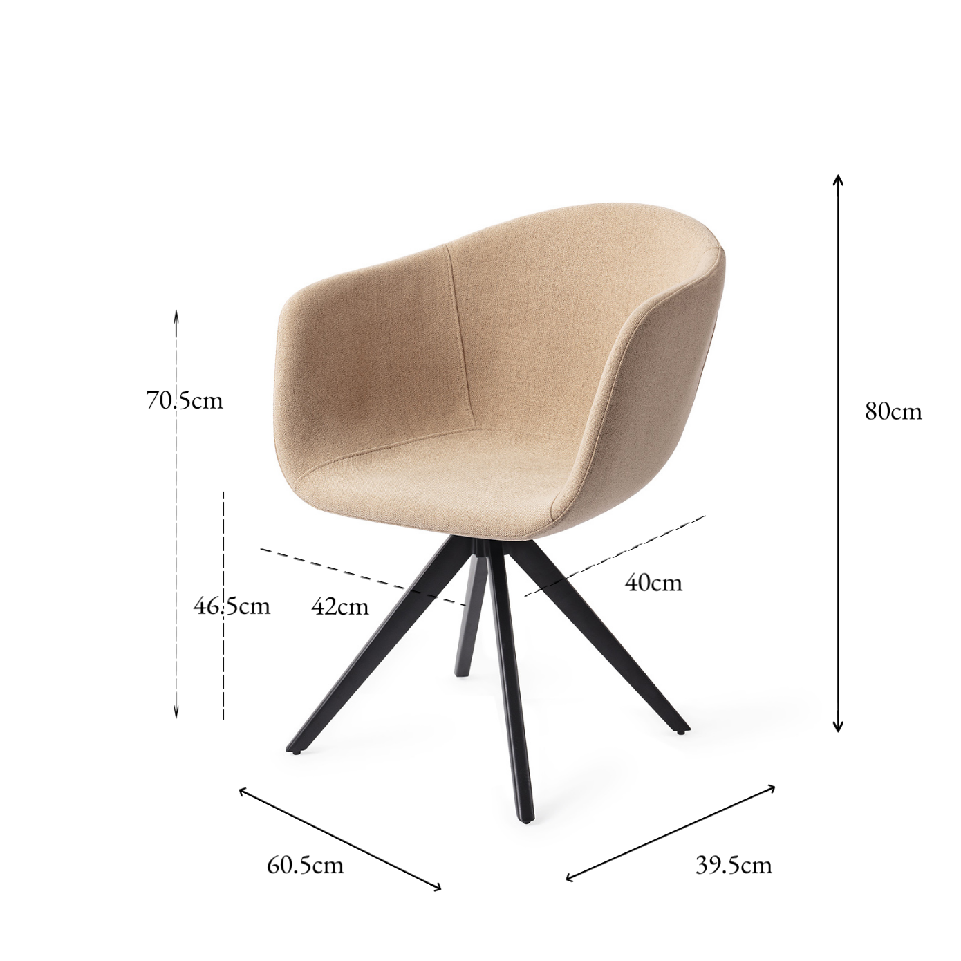 Yuni Dining Chair Barely Blush Turn Black