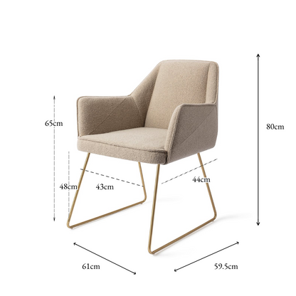 Tome Dining Chair Great Greige Slide Gold