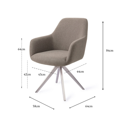 Hiroo Dining Chair Foggy Fusion Turn Steel