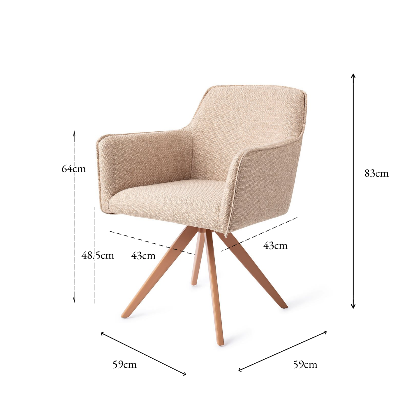 Hofu Dining Chair Wild Walnut Turn Peach