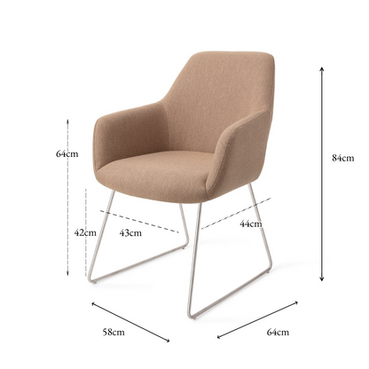 Hiroo Dining Chair Whisper Wheat Slide Steel