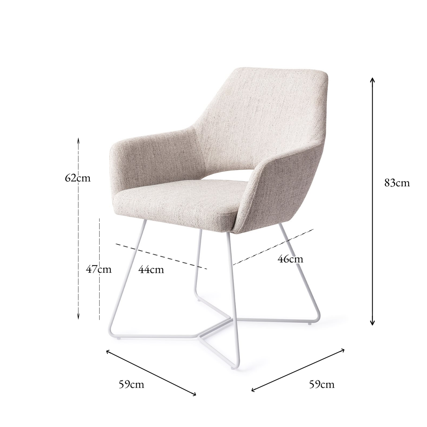 Yanai Dining Chair Pigeon Beehive White