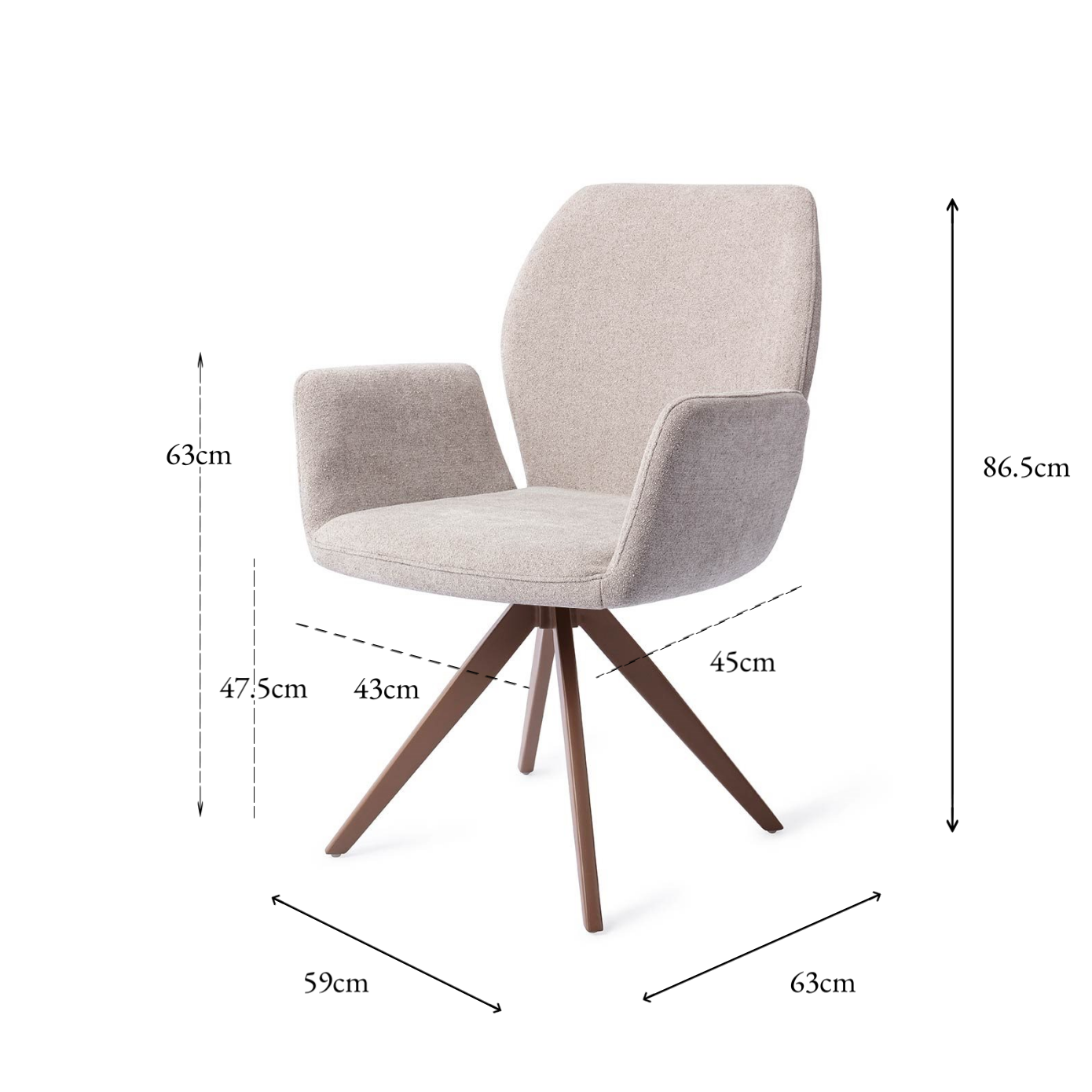 Misaki Dining Chair Pretty Plaster Turn Brown