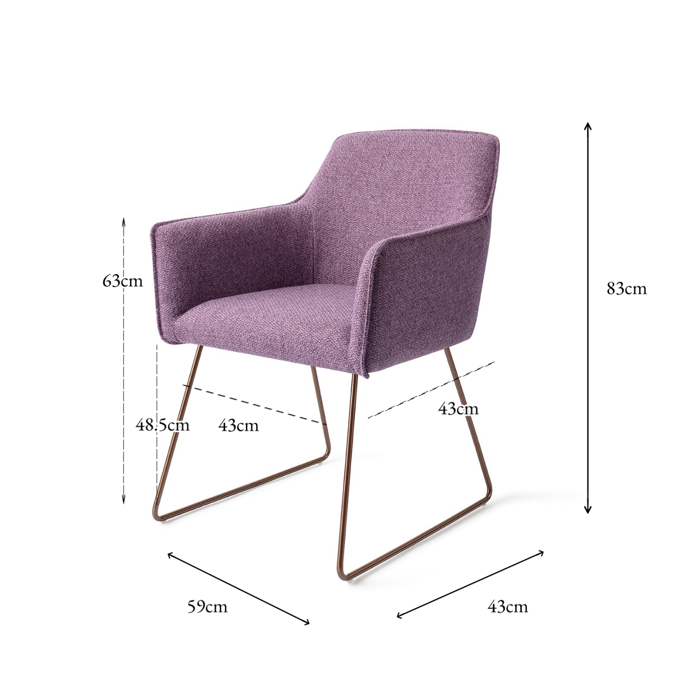 Hofu Dining Chair Violet Daisy Slide Rose