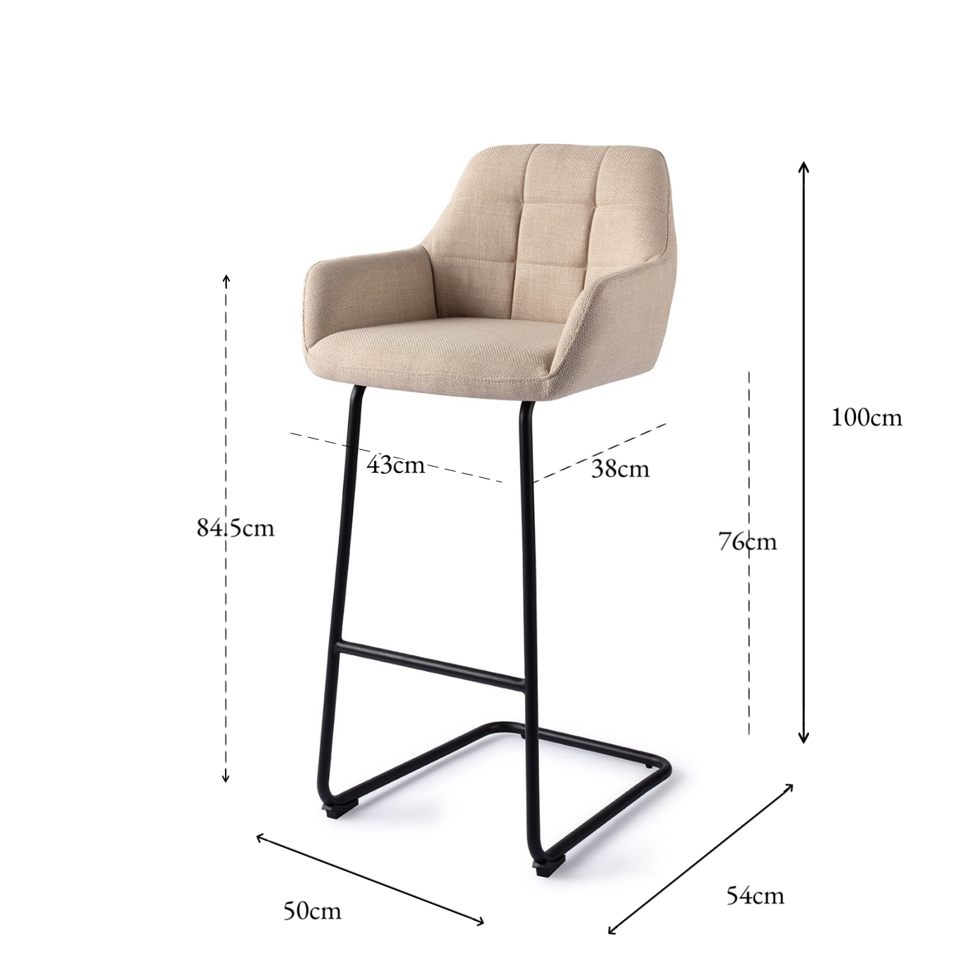 Noto Bar Chair Overnight Oats Arch Bar (75 cm)