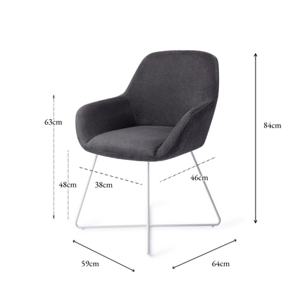 Kushi Dining Chair Black-Out Cross White