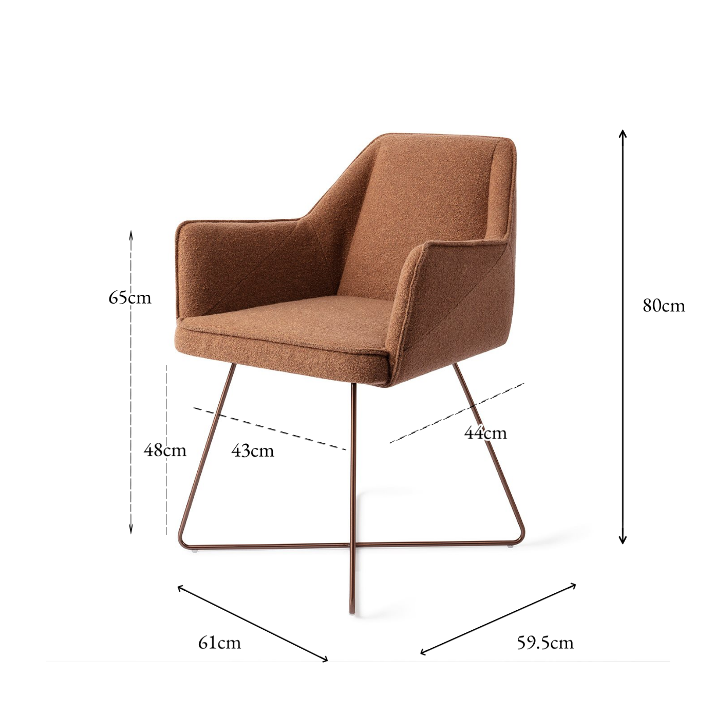 Tome Dining Chair Cinnamon Bun Cross Rose