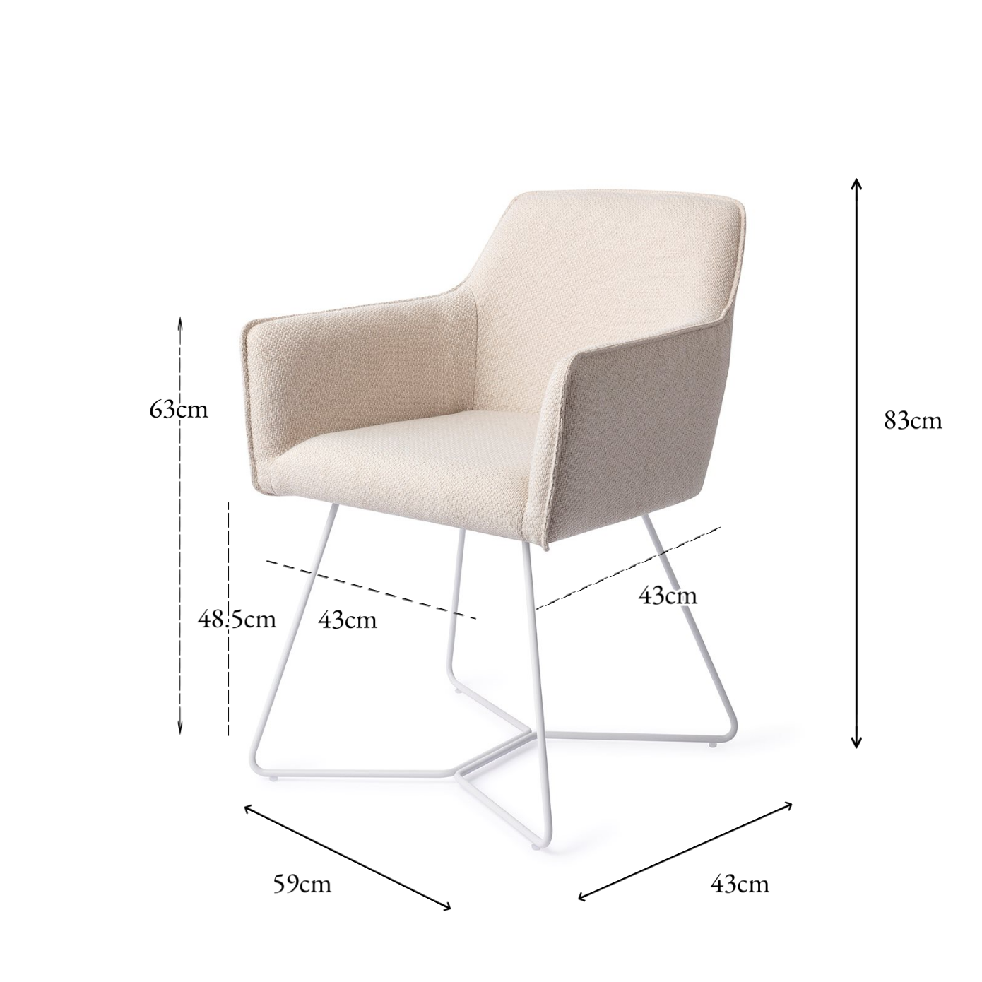 Hofu Dining Chair Enoki Beehive White