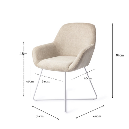 Kushi Dining Chair Ivory Ivy Cross White