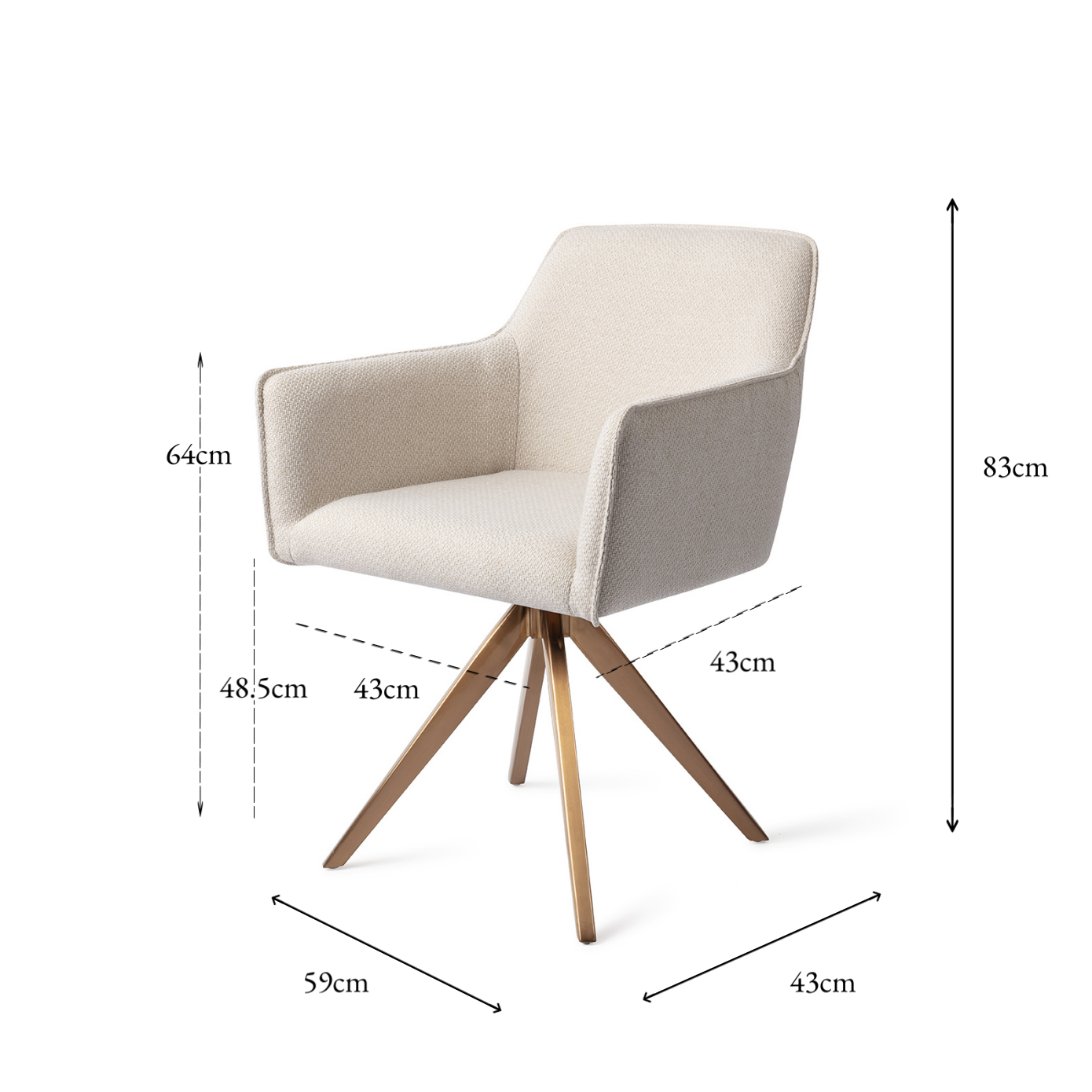 Hofu Dining Chair Enoki Turn Rose