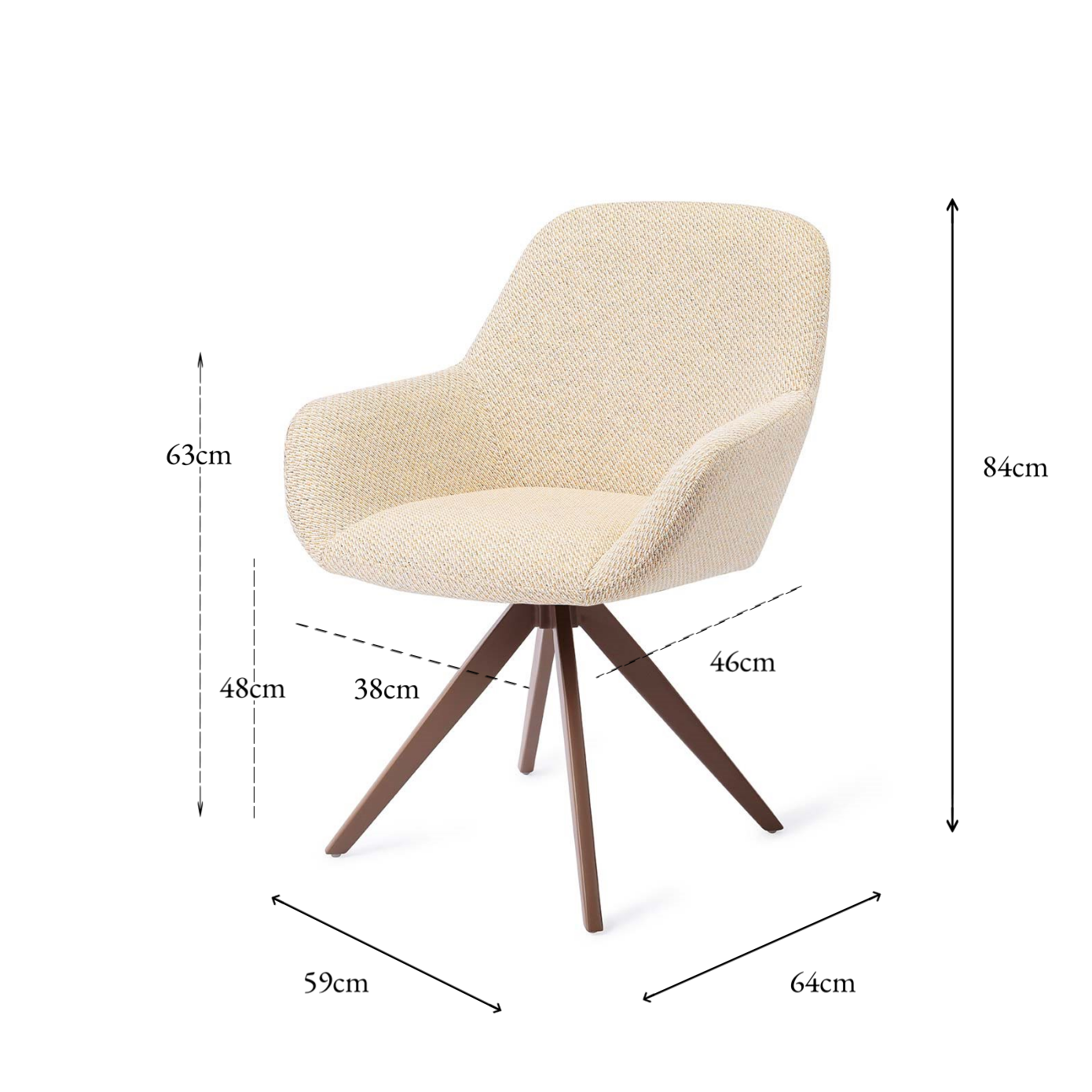 Kushi Dining Chair Trouty Tinge Turn Brown