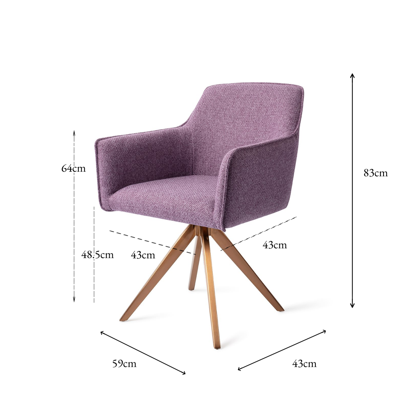 Hofu Dining Chair Violet Daisy Turn Rose