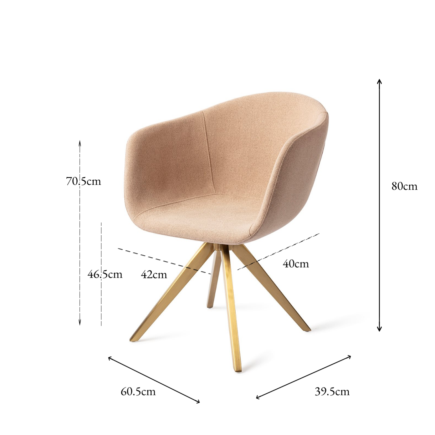 Yuni Dining Chair Barely Blush Turn Gold