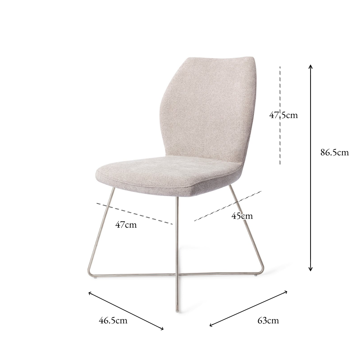 Ikata Dining Chair Pretty Plaster Cross Steel