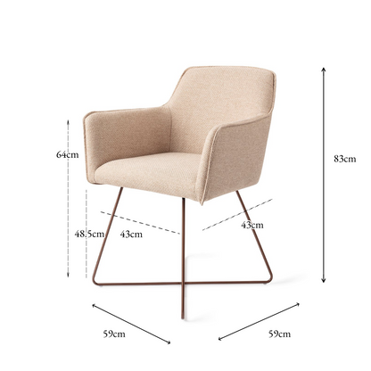 Hofu Dining Chair Wild Walnut Cross Rose