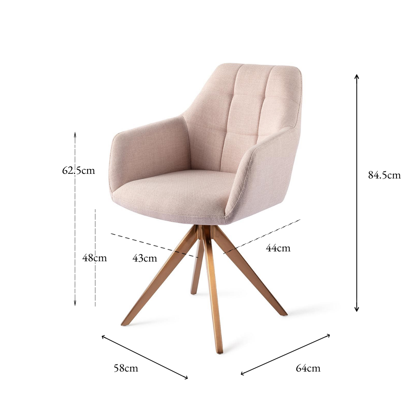 Noto Dining Chair Petal Pink Turn Rose