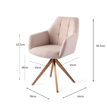 Noto Dining Chair Petal Pink Turn Rose