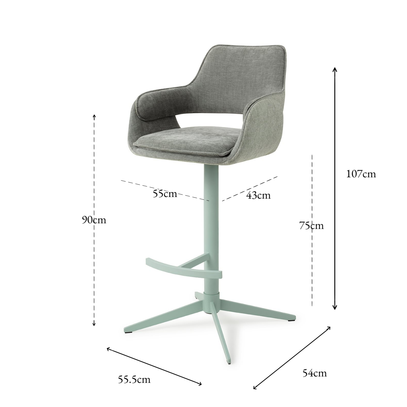 Oketo Bar Chair Green Midori Bar