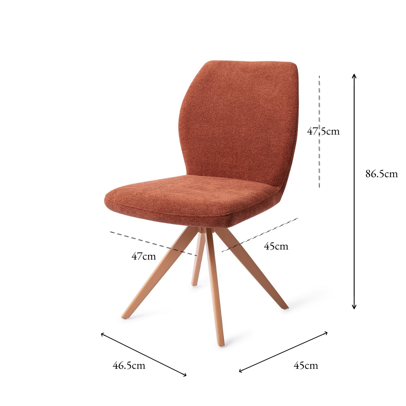 Ikata Dining Chair Cosy Copper Turn Peach