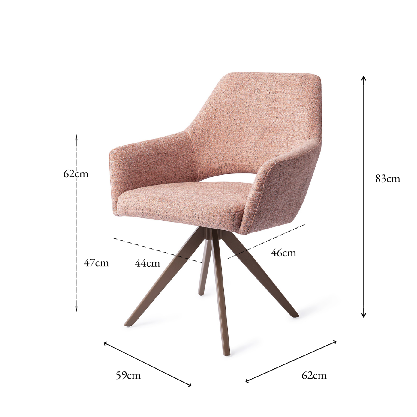 Yanai Dining Chair Pink Punch Turn Brown