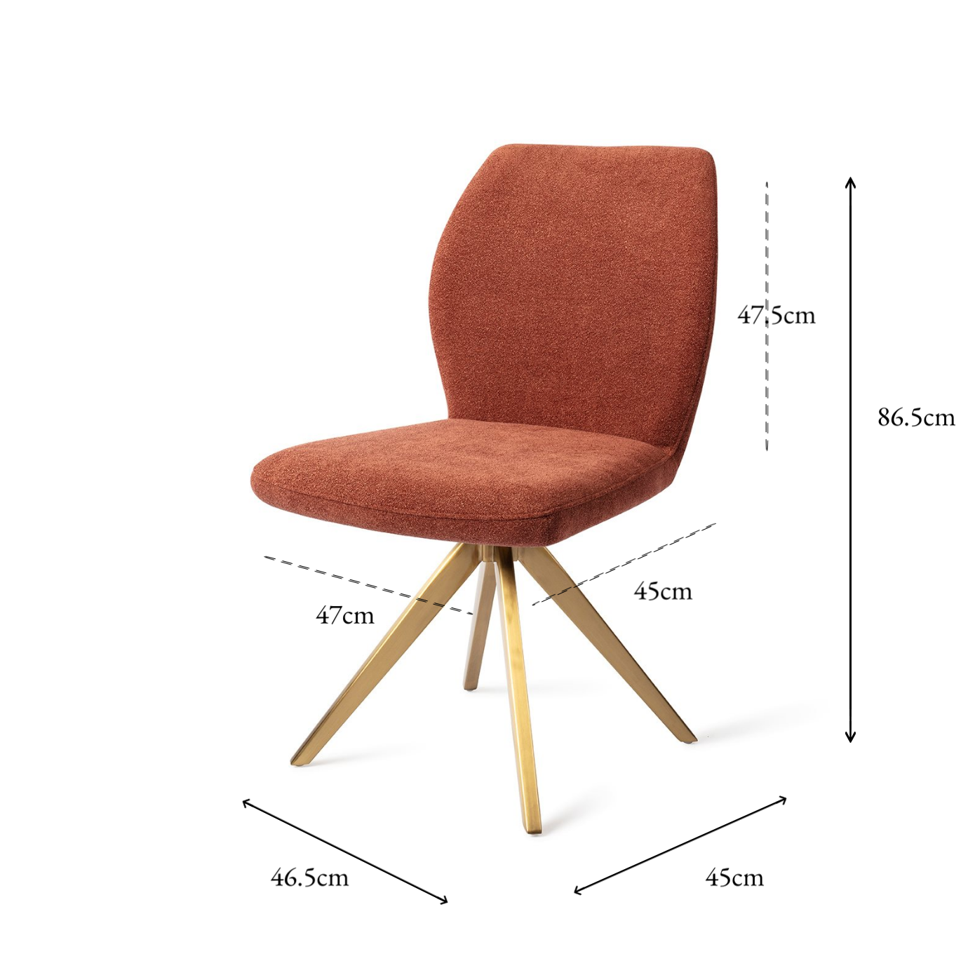 Ikata Dining Chair Cosy Copper Turn Gold