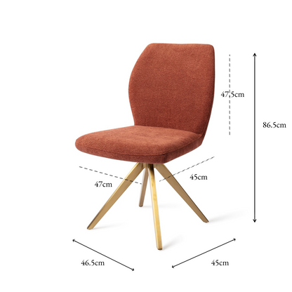 Ikata Dining Chair Cosy Copper Turn Gold