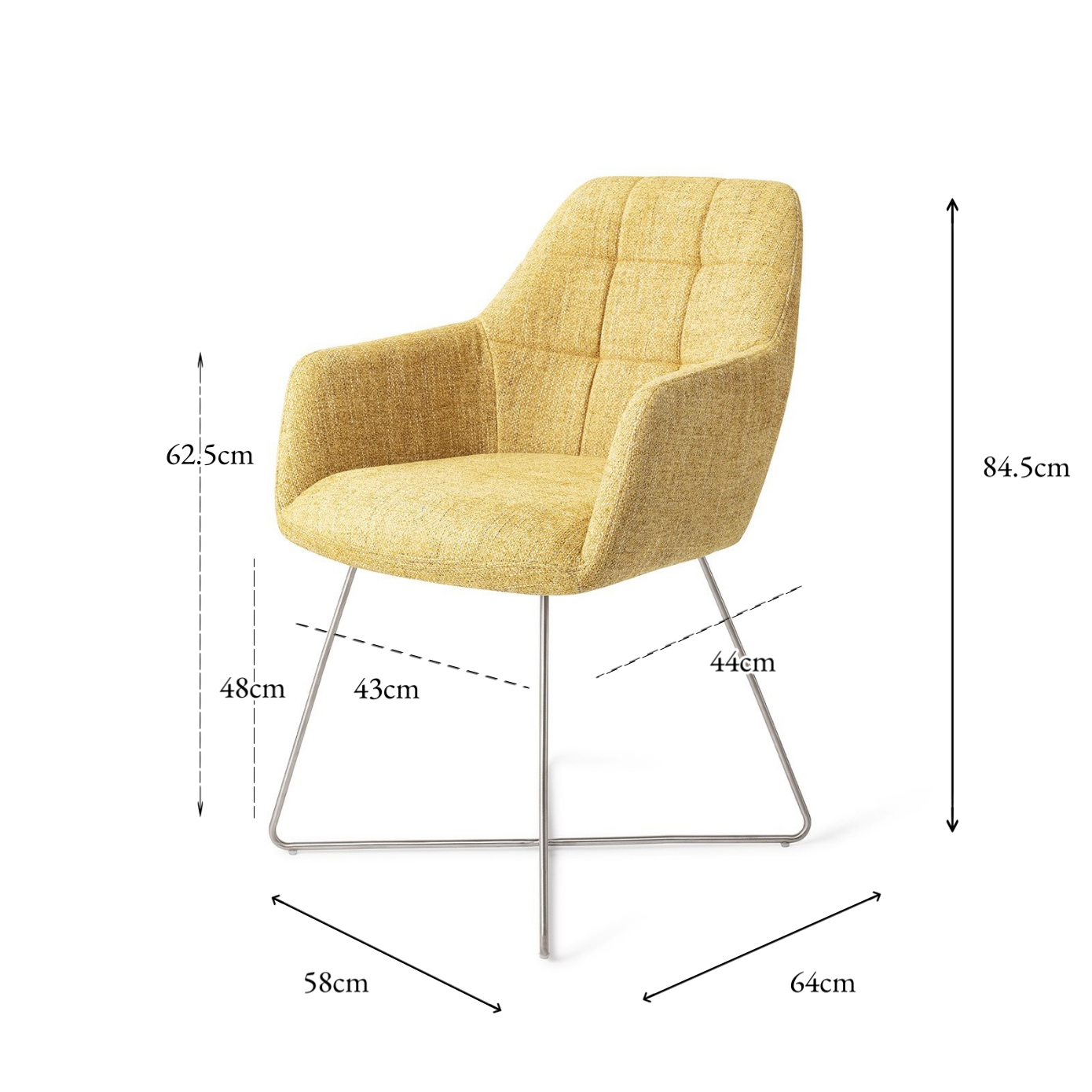 Noto Dining Chair Bumble Bee Cross Steel