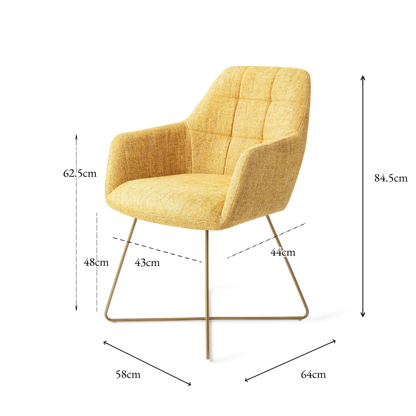 Noto Dining Chair Bumble Bee Cross Gold