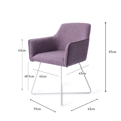 Hofu Dining Chair Violet Daisy Cross White