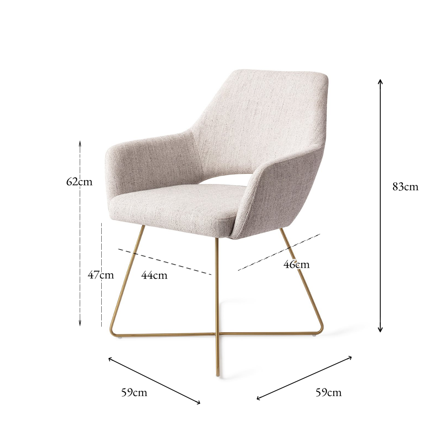 Yanai Dining Chair Pigeon Cross Gold