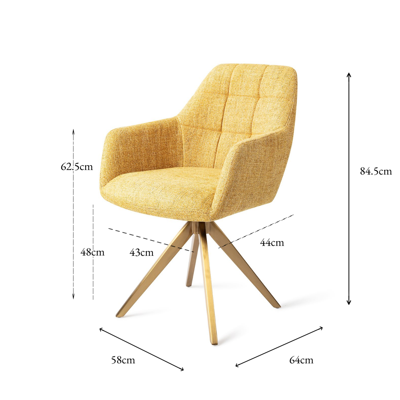 Noto Dining Chair Bumble Bee Turn Gold