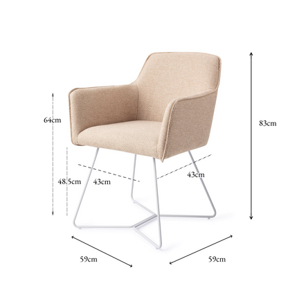 Hofu Dining Chair Wild Walnut Beehive White