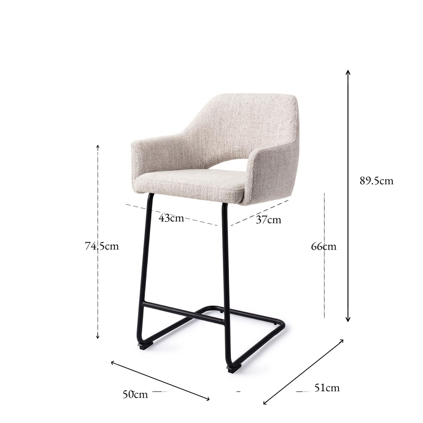 Yanai Bar Chair Pigeon Arch Counter (65 cm)