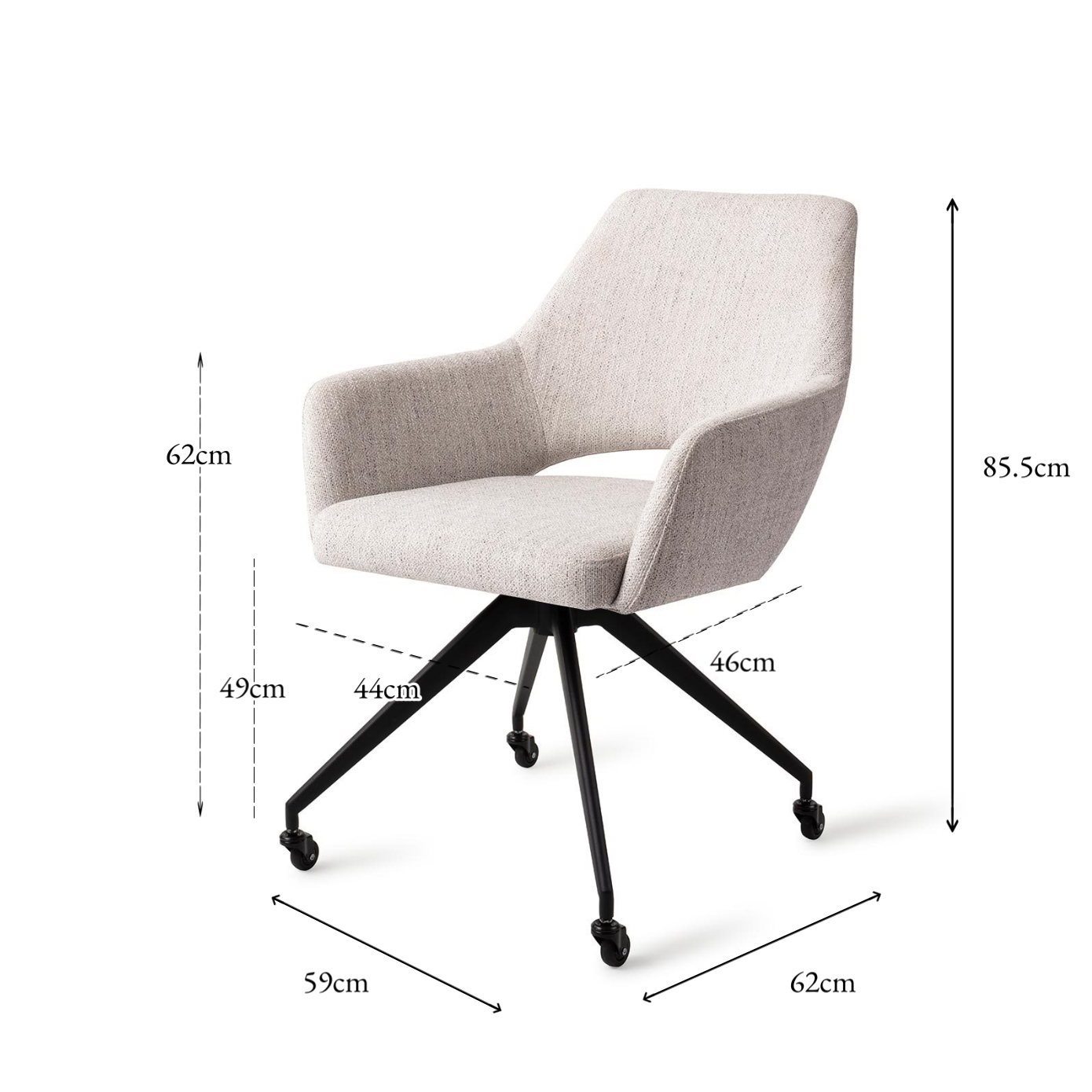 Yanai Dining Chair Pigeon Glide Black