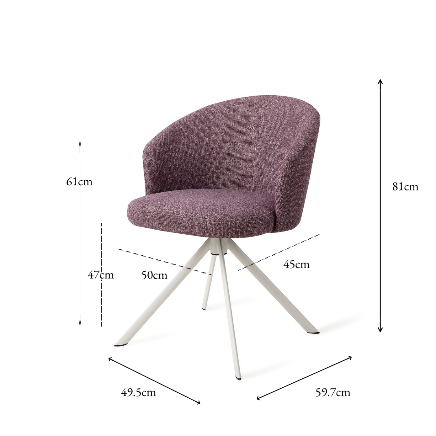 Niimi Dining Chair Perfect Plum Revolve White